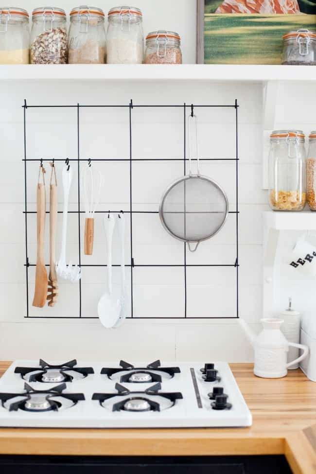 diy wire utensil rack, diy kitchen projects, kitchen organizing