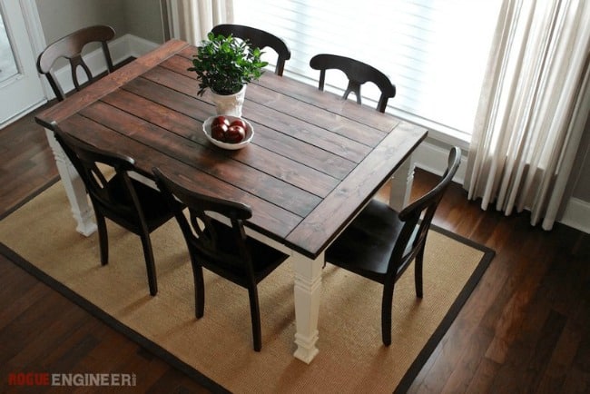 diy farmhouse table, build a table, diy kitchen projects, how to build a farmhouse table