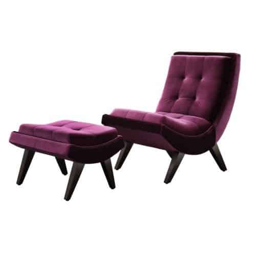 hollywood glam furniture, purple tufted chair, glamorous furniture