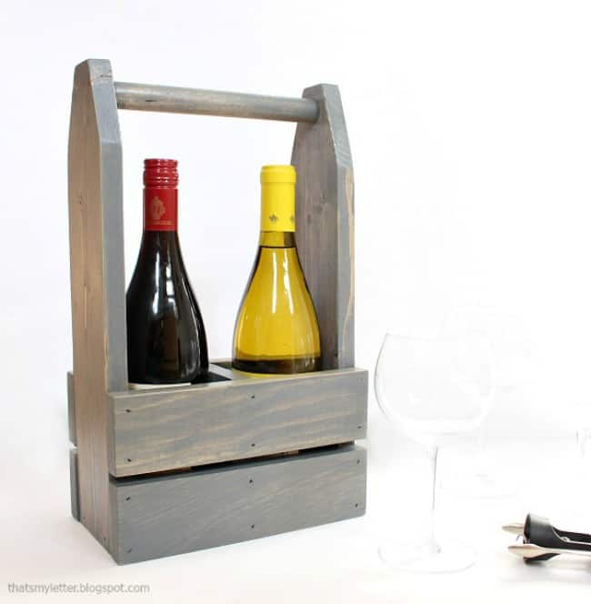 diy wine carrier, how to make a wine carrier, wine lover gift