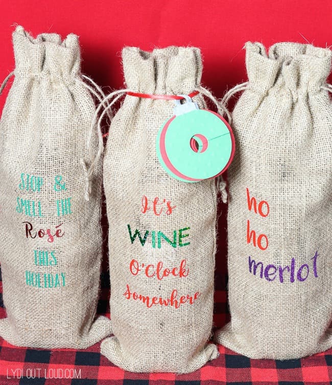 wine bag, burlap wine bag