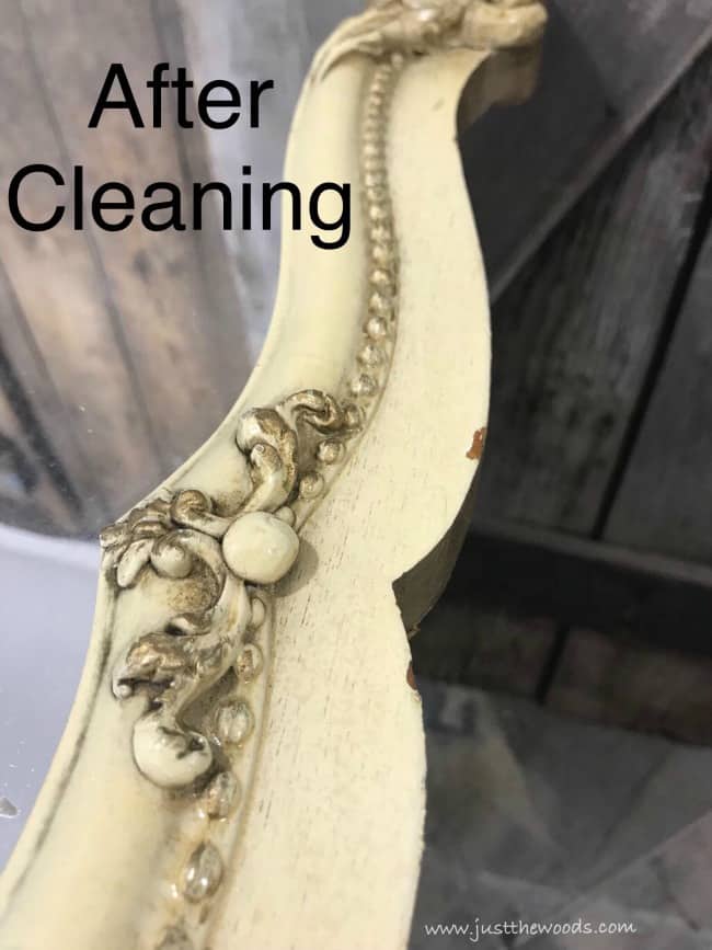 cleaned ornate mirror, vintage mirror