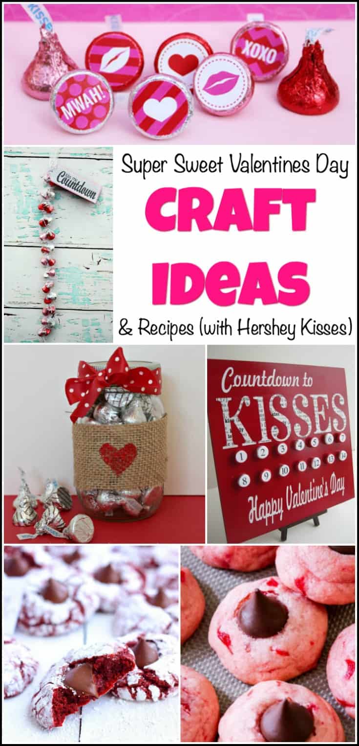 craft ideas, valentines day crafts, crafts with hershey kisses, valentines day cookies