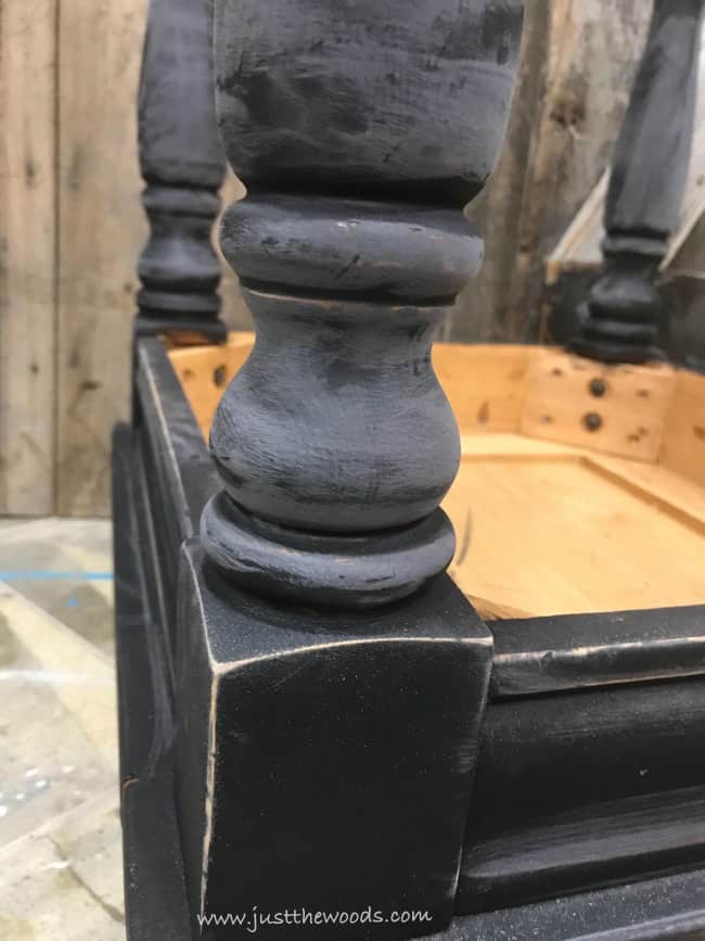 how to distress black painted furniture, distressed black furniture, black distressed furniture