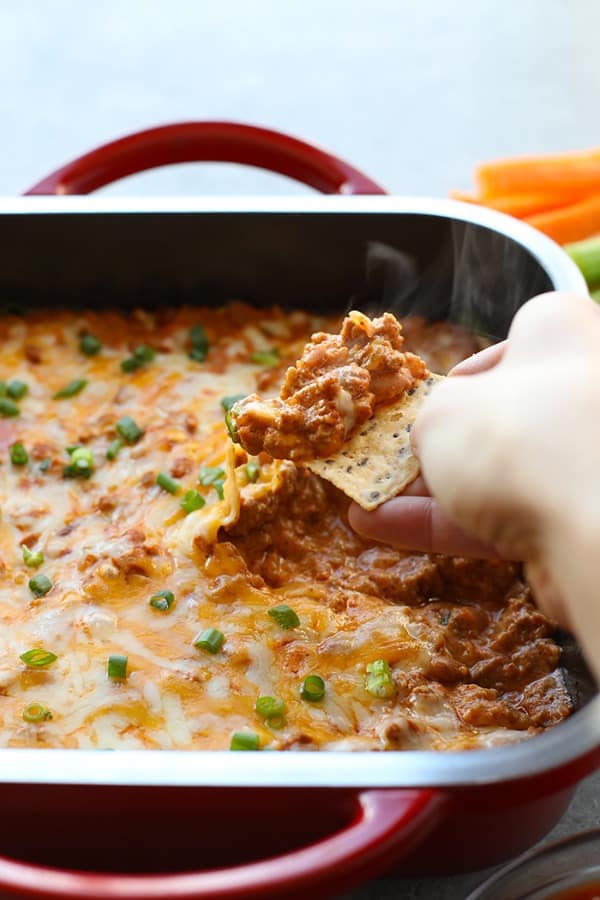 chili cheese dip, game day recipes, game day dips