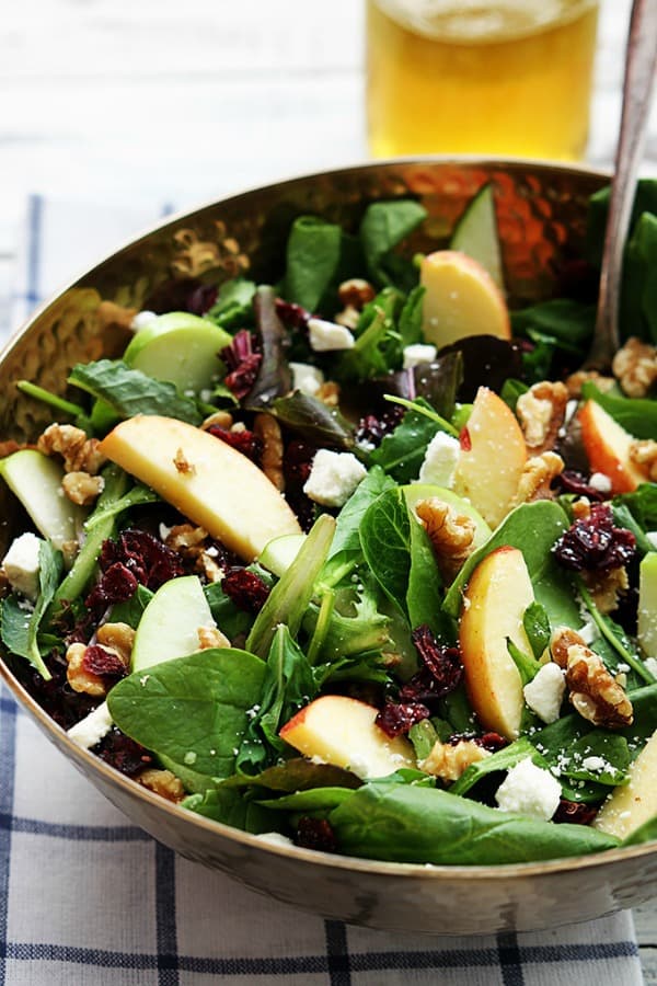 apple salad recipes, cranberry walnut salad, healthy salads