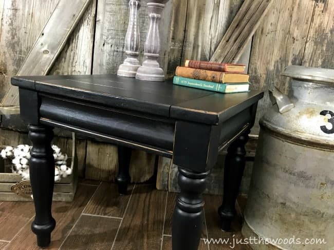 painted black farmhouse table, black painted furniture distressed, distressed black paint