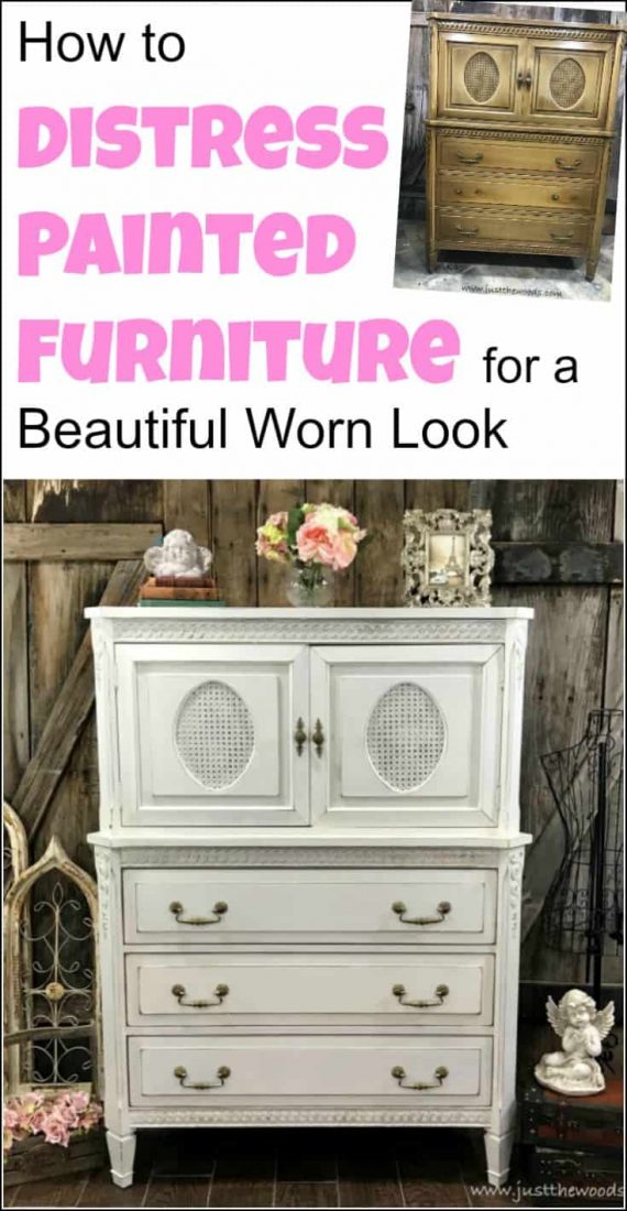 how to distress painted furniture for a beautiful worn look