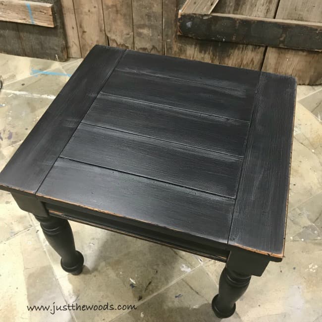 how to distress black furniture, farmhouse black furniture, black distressed furniture