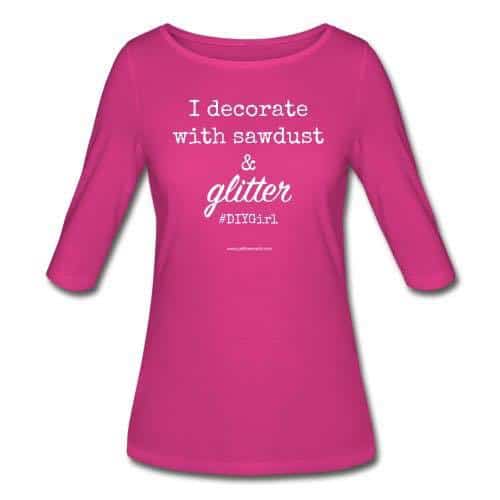 DIY T-shirts, decorate, DIY girl, sawdust and glitter, hot pink shirt