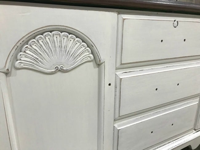 white chalk painted furniture, white painted hope chest, distressed painted furniture