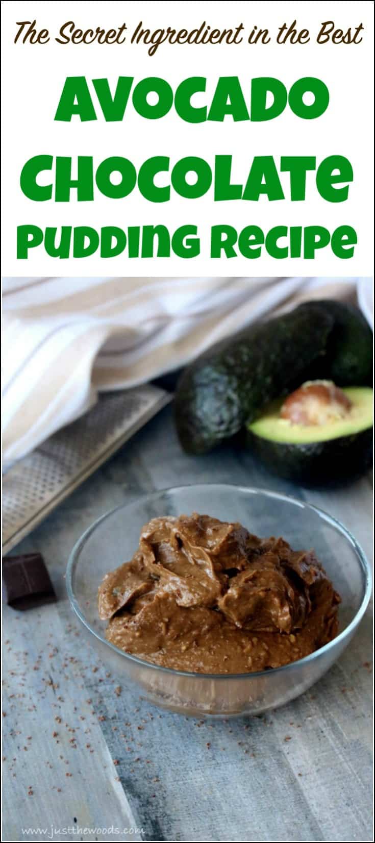 Healthy and delicious avocado chocolate pudding recipe for when you want a sweet treat without the guilt. Made with only a few easy ingredients this chocolate avocado pudding is a great snack. avocado chocolate pudding recipe, chocolate avocado pudding, avocado chocolate pudding, avocado pudding recipe, avocado cacao pudding, chocolate pudding made with avocado, avacado chocolate pudding