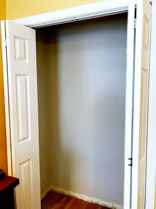 painted closet walls, small closet remodel, closet remodel, small closet organization