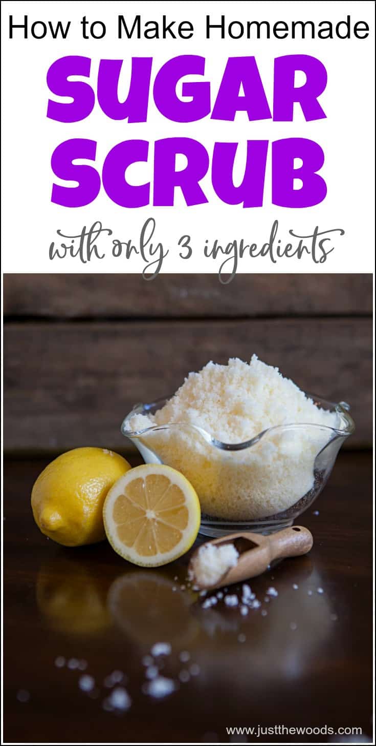 Here is an easy make your own homemade sugar scrub with only 3 ingredients. Enjoy this homemade sugar scrub recipe for your favorite natural exfoliator and make it at home. sugar scrub recipes, how to make sugar scrubs, homemade sugar scrub recipes, DIY sugar scrubs, lemongrass recipe for sugar scrub