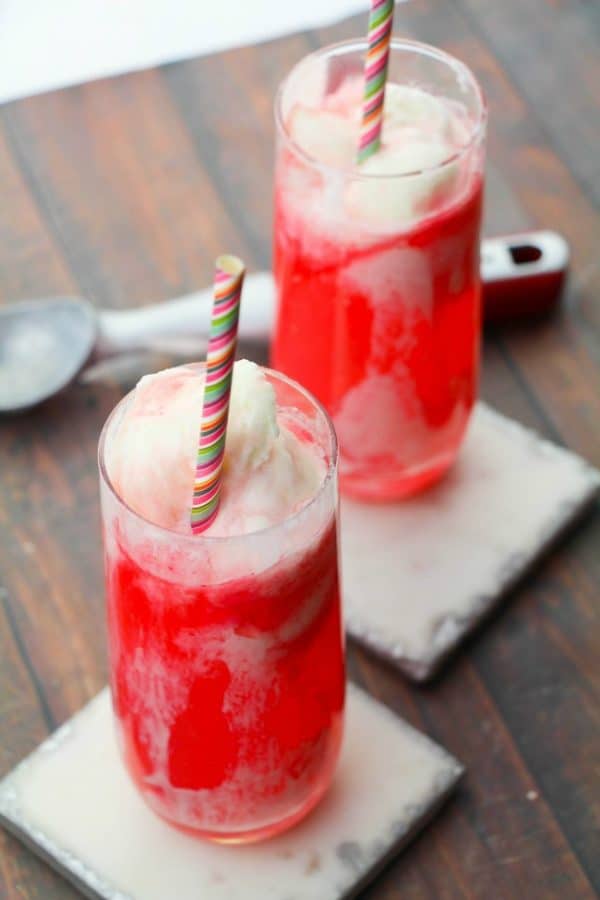 Sweet Treat Strawberry Ice Cream Float for Valentines Day