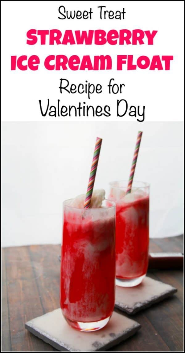Sweet Treat Strawberry Ice Cream Float for Valentines Day