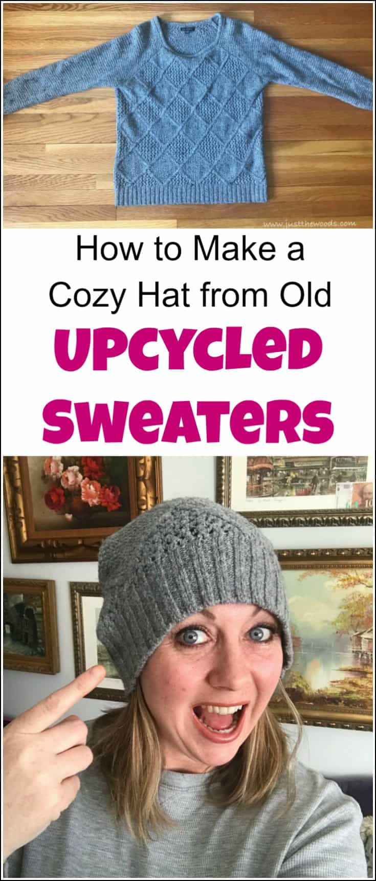 Not sure what to do with old sweaters? There are many things to do with upcycled sweaters. Upcycling sweaters, upcycled sweater, sweater upcycle, repurposed sweaters, things to do with old sweaters, recycled sweater ideas, things to make out of old sweaters, sweater craft, upcycled sweater hat, recycled sweater hat. 