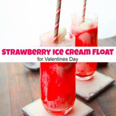 Sweet Treat Strawberry Ice Cream Float for Valentines Day