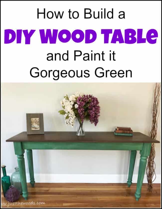 Curious how to make a wood table? This DIY wood table is easier than you think. Using a furniture kit you can create homemade wooden tables with ease. See how to make a wooden table the easy way and then paint it gorgeous in green. DIY wood table & painted furniture in one project. #howtobuildatable #howtomakeatable #paintedfurniture #furniturepainting #buildyourowntable #howtobuildawoodentable #DIYtableideas #buildingawoodtable #Osbornewoodproducts #DixieBellepaint