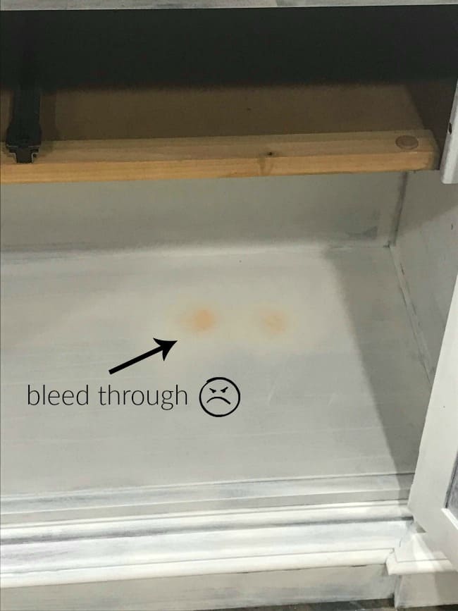 bleed thru, bleed through, how to stop bleed through, painting furniture