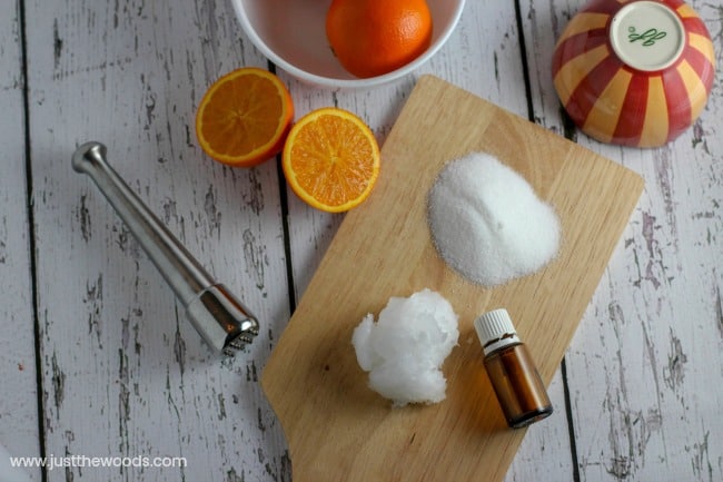 essential oil sugar scrub, coconut sugar scrub, how to make sugar scrub, coconut scrub