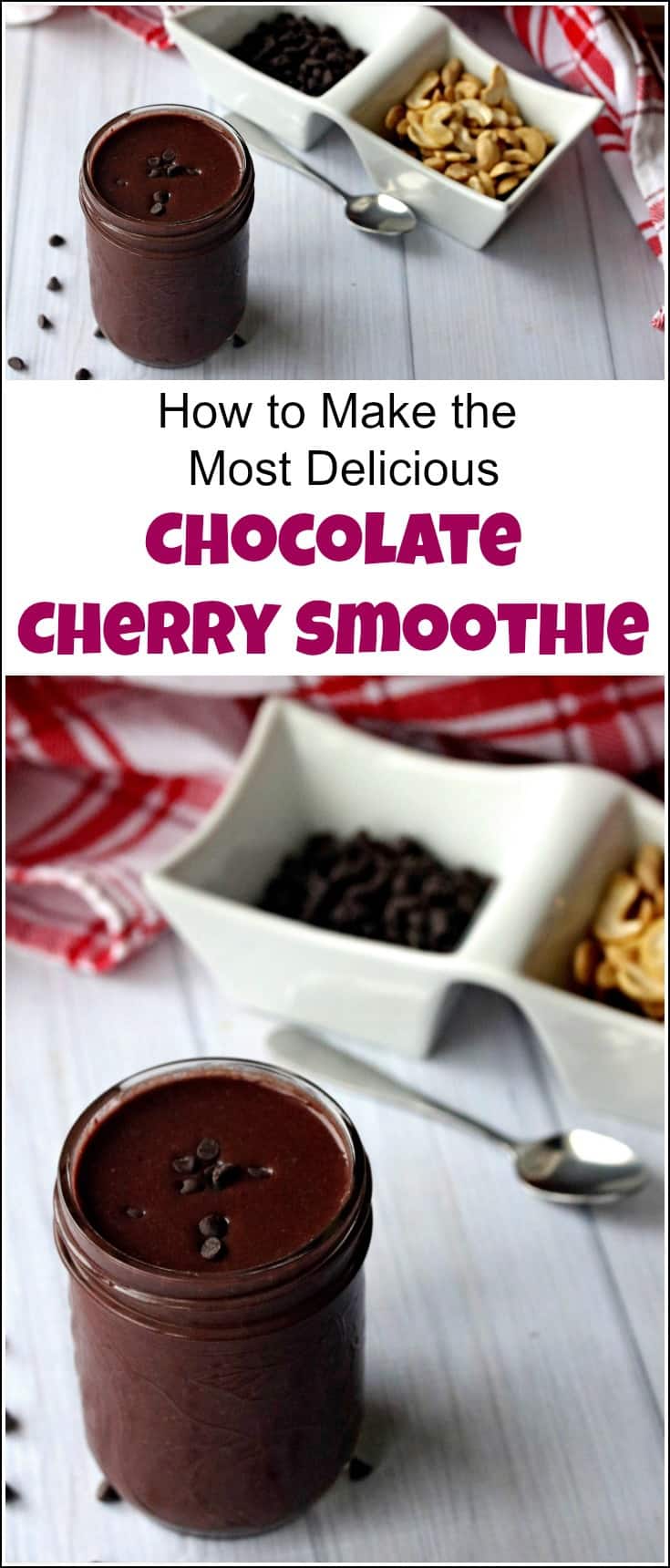 Smoothies with cherries are great but a chocolate cherry smoothie is even better. There is nothing better than a delicious cherry smoothie with cacao for a healthy sweet treat. This cherry smoothie recipe with chocolate is the perfect cherry chocolate smoothie recipe for any time of day. Vegan chocolate shake, vegan cherry chocolate smoothie, healthy cherry smoothie, smoothie recipes