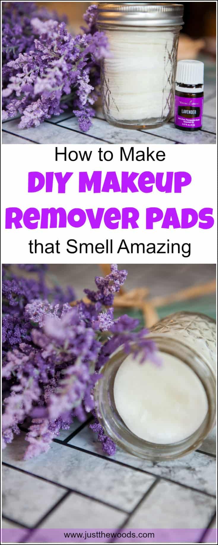 How to Make DIY Makeup Remover Pads with natural ingredients and essential oils. These homemade makeup remover wipes will leave you feeling clean and fresh without chemicals. Make your own makeup remover at home with this homemade eye makeup remover recipe. DIY makeup wipes, how to make makeup remover.