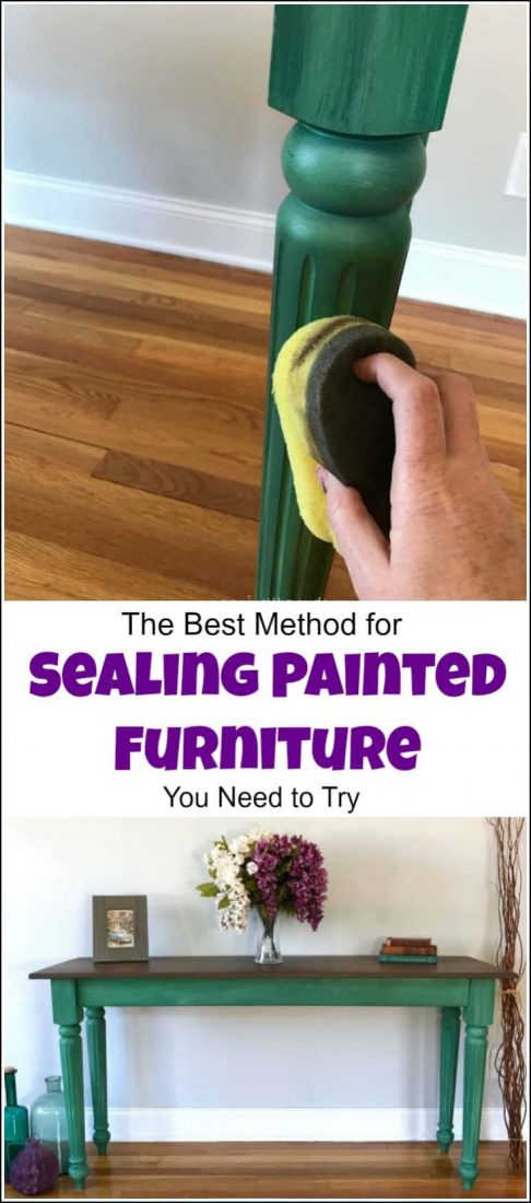 Sealing painted furniture and looking for the best top coat for painted furniture, or how to seal painted furniture? Look no further, this step by step tutorial with video walks you through how to seal painted wood using a sponge applicator. furniture sealant, top coat for painted furniture, clear coat for painted wood, chalk paint top coat