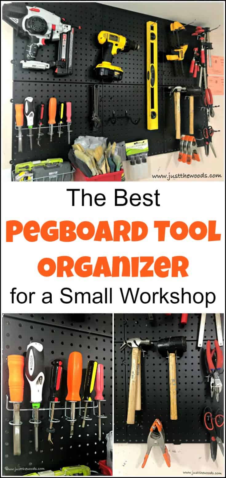 When looking for pegboard tool organization ideas this pegboard tool organizer is perfect for organizing tools on a pegboard wall with limited space. Tool pegboard, pegboard tool holder, pegboard tool storage, tool pegboard ideas, pegboard storage, tool hanging board, pegboards, peg board organizer