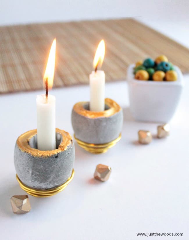 concrete candle holders, DIY Concrete projects, concrete diy