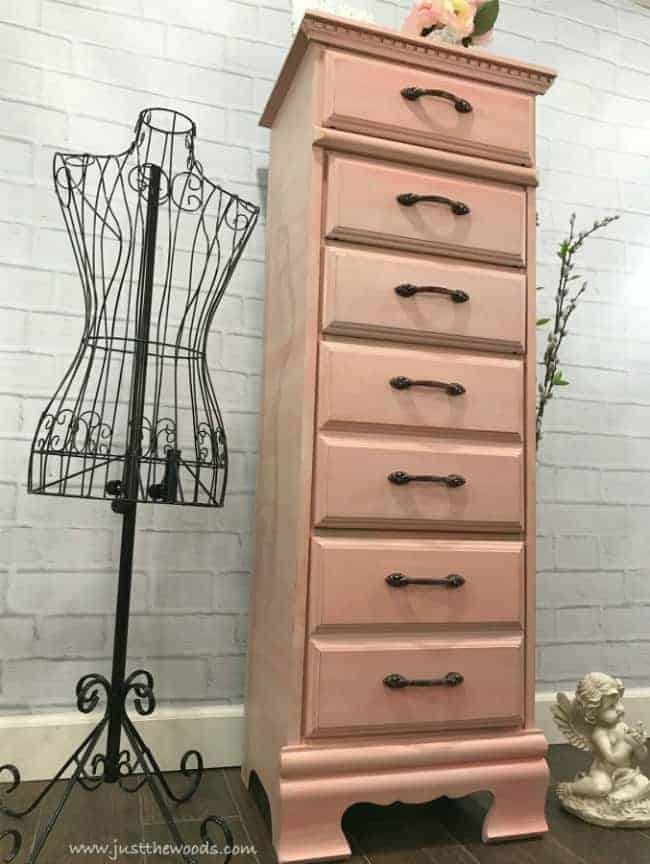 painted tall lingerie chest, painted furniture, painted layers, lingerie dresser