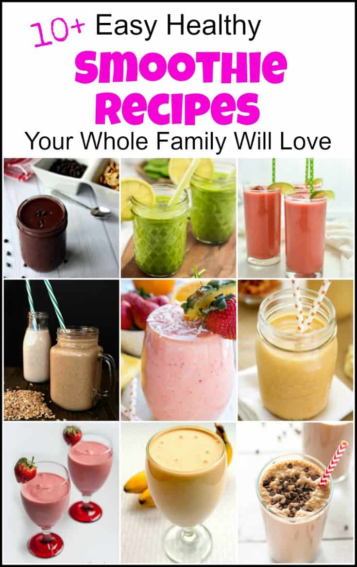 Great variety of easy healthy smoothie recipes, including fruit smoothies and many simple healthy smoothie recipes that your whole family will love. Get ready to see how to make healthy smoothies with these delicious healthy smoothies. These nutritious smoothies are packed with fruit, protein and are healthy for all. #healthysmoothies #easysmoothierecipes #healthysmoothierecipes #easyhealthysmoothierecipes #smoothie #smoothierecipes