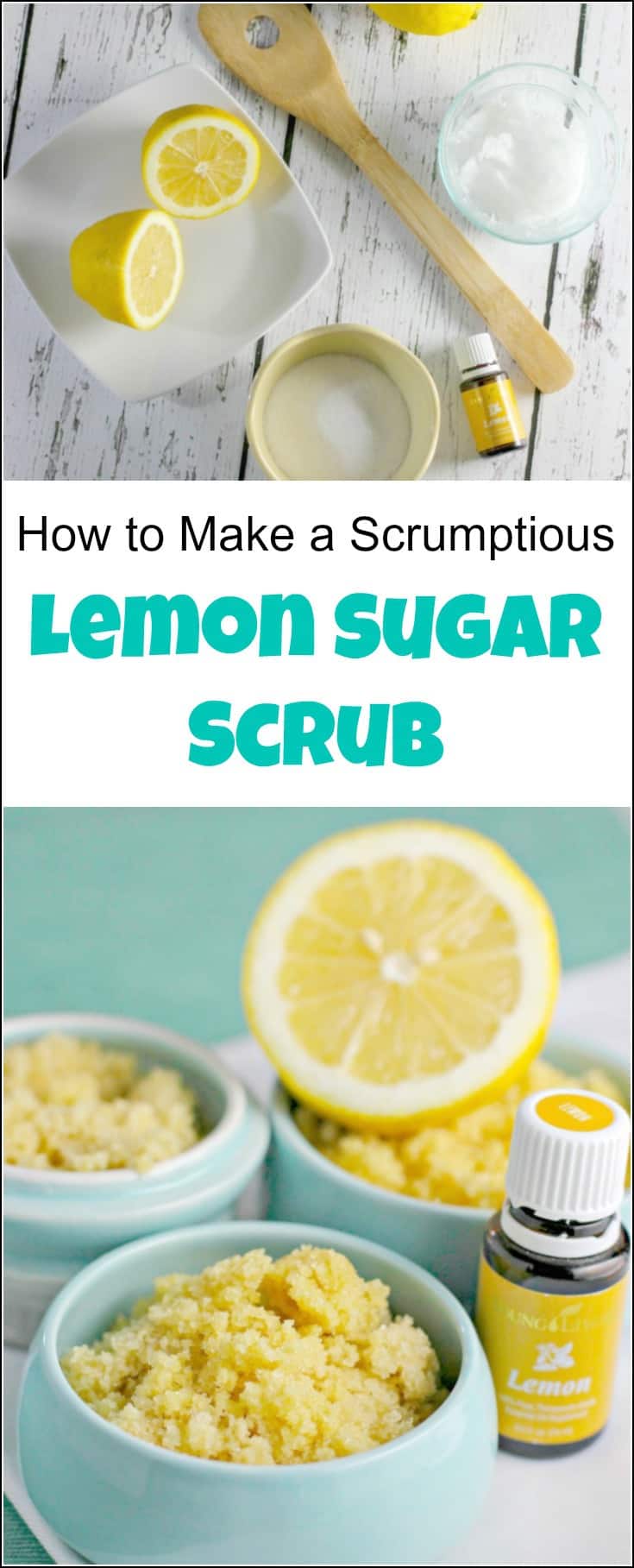 Make this amazing lemon sugar scrub in no time with 3 simple ingredients. This lemon sugar scrub recipe makes the best natural lemon exfoliator. Lemon scrub, sugar and lemon scrub, lemon and sugar, lemon body scrub, lemon sugar face scrub, lemon face scrub, sugar hand scrub, lemon scrub DIY, DIY lemon sugar scrub