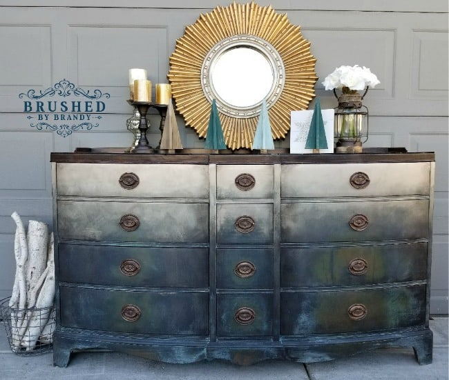 metallic patina paint, Patina paint projects are perfect for those who love that aged patina effect. Not everyone loves shiny and new. Some of us are more drawn to old things. Patina paint can be used to age your furniture and create a worn metallic finish. Use a patina paint job on your next DIY creation for a worn aged look. #patinapaint #patinapaintjob #copperpatinapaint
