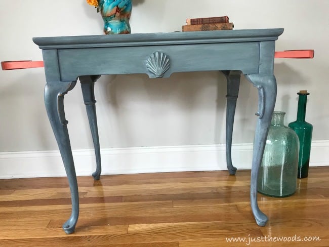 painted tea table, chalk painted table, tea table makeover