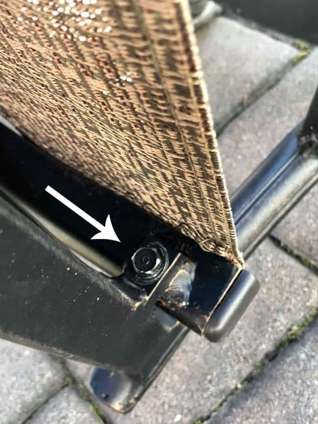 how to fix patio chair, patio chair repair, remove chair bolt