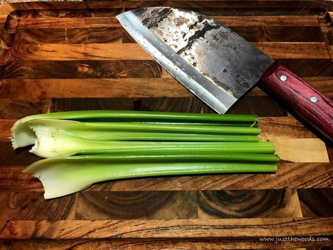 celery stalks in salad, garden salad