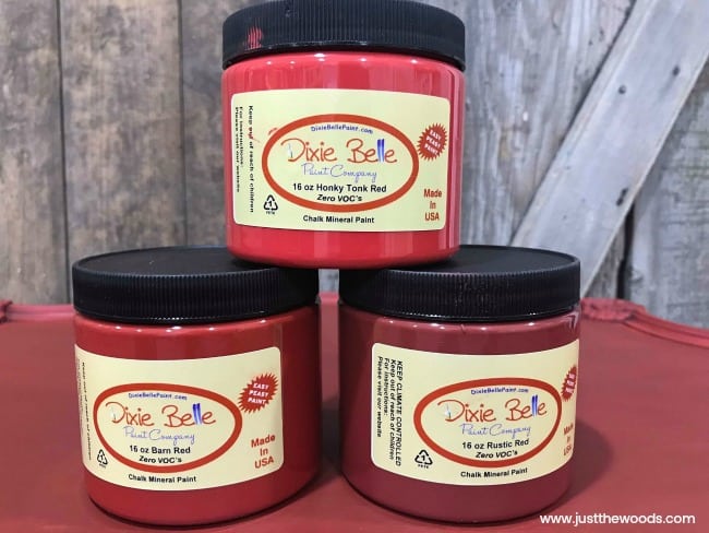 dixie belle paint, red chalk paint, chalk mineral paint