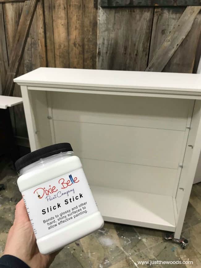 slick stick, primer, furniture primer, painting laminate furniture, refinishing laminate furniture