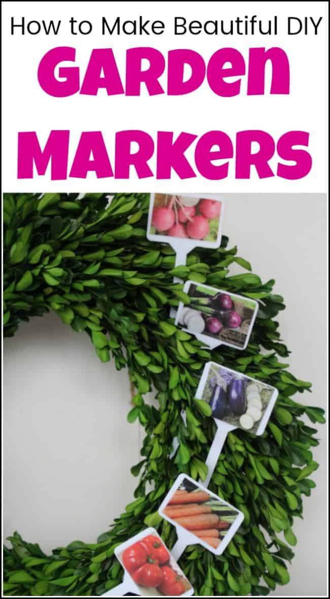 Love to garden? See how easy it is to make your own garden markers. These DIY garden markers are like name tags for your plants. Your garden labels allow you to label and tag your herbs and vegetables in a decorative way. Plant tags that are both cute and functional. #gardenmarkers #diygardenmarkers #gardenlabels #plantmarkers #gardenplantmarkers 