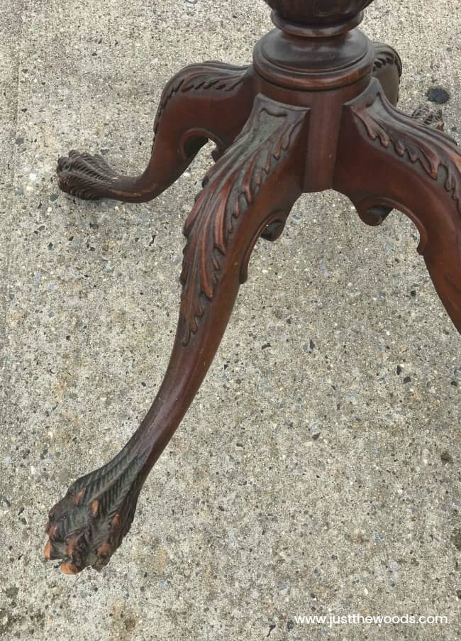 claw foot, claw feet table, wood table, ornate furniture,