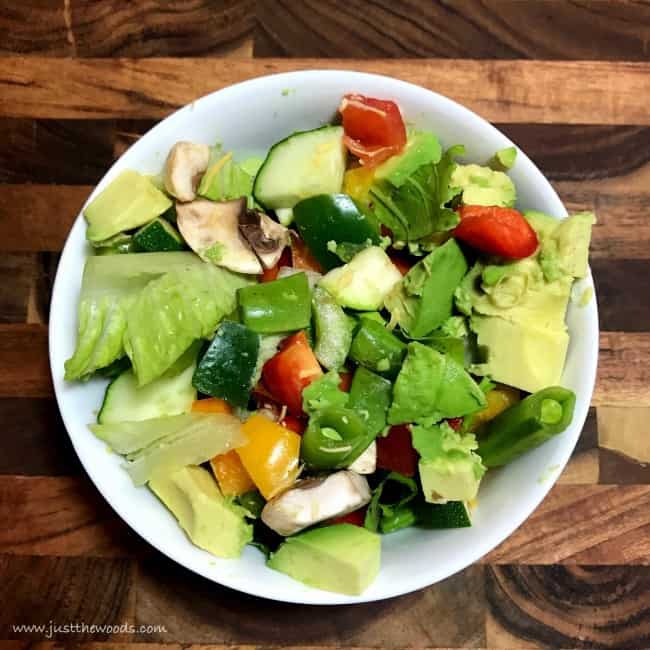 garden salad in white bowl