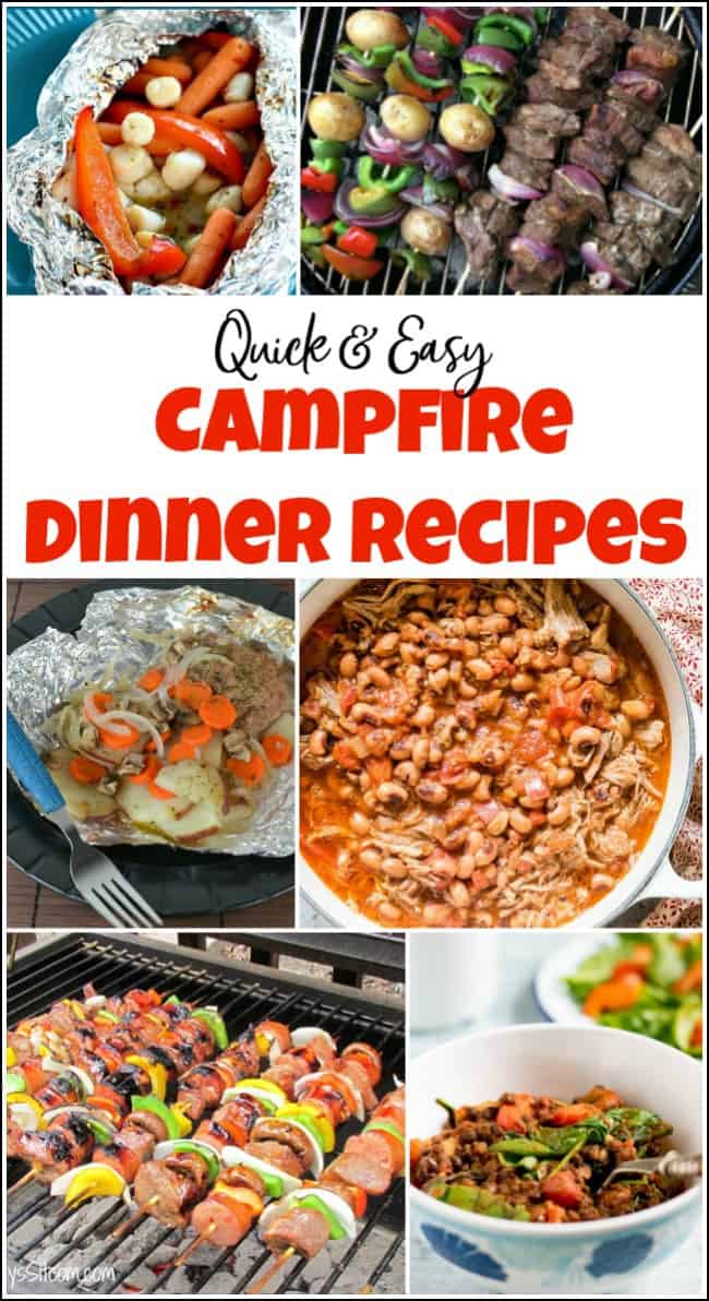 Campfire dinner recipes that you will love. When you need camping dinner ideas check out these easy campfire cooking recipes to make planning your camping trip that much easier. #campfirerecipes #campingfood #campfiredinners #easycampingdinners #foodforcampingtrips #campingrecipes #campfiremeals