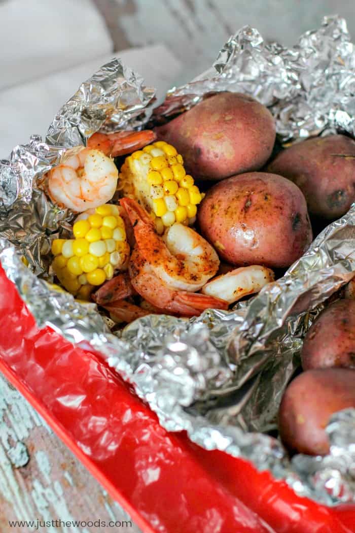 grilled shrimp in foil on grill, grilled shrimp boil foil, shrimp foil packets