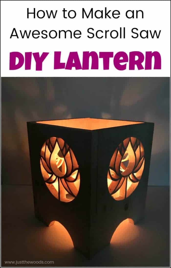 Light up your home or your yard with this DIY lantern project. See how to make a lantern with a scroll saw. Pick a lantern pattern and get creative. Build your own unique wooden lanterns in any style you like. #diylantern #howtomakealantern #powertoolchallenge #woodenlantern #diylanternideas #woodencandlelanterns #diylanterns