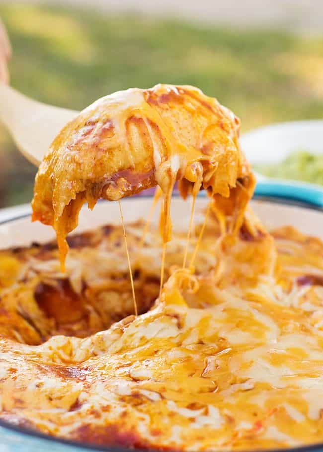 skillet enchiladas, Campfire Dinner Recipes, camping dinners, easy camping dinner ideas