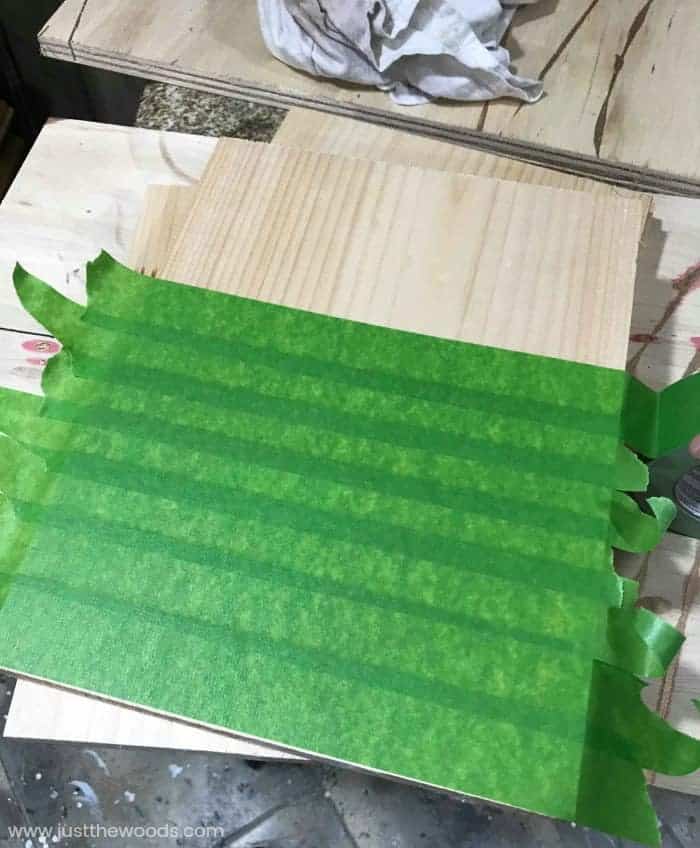 frog tape on wood, diy lantern, how to make a lantern