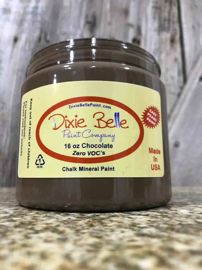 dixie belle chalk paint, chocolate paint, non toxic paint, furniture paint