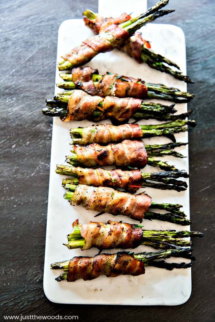 grilled bacon wrapped asparagus, how to make bacon wrapped asparagus