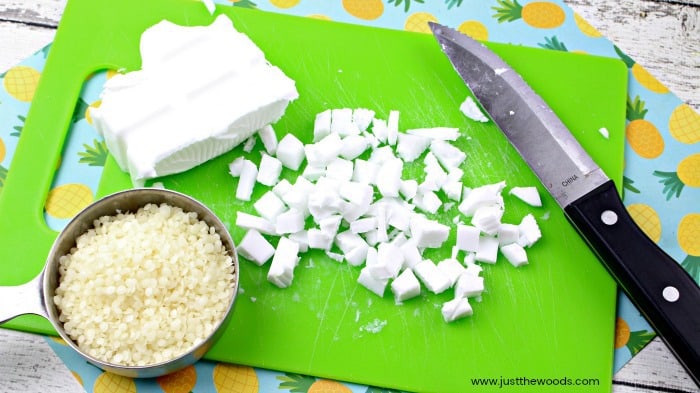 cut up shea butter, Lotion Bar Recipe, how to make lotion bars